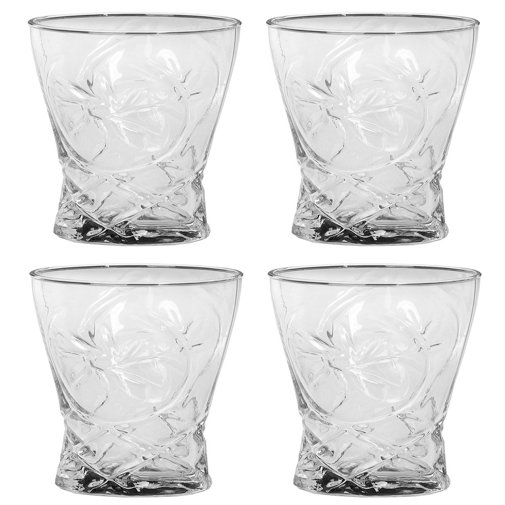 Somil New Design Beverage Tumbler Clear Transparent Drinking Glass Set of Four (Multipurpose)