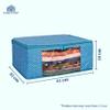 Homestrap set of 3 Cotton Quilted 3 Layered Foldable Saree Covers/Clothes Storage Bag/Wardrobe Organizer With Transparent Window And Zip For Lehenga, Suit, Dress,& Accessories (Blue) view 2
