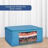 Homestrap set of 3 Cotton Quilted 3 Layered Foldable Saree Covers/Clothes Storage Bag/Wardrobe Organizer With Transparent Window And Zip For Lehenga, Suit, Dress,& Accessories (Blue) view 3