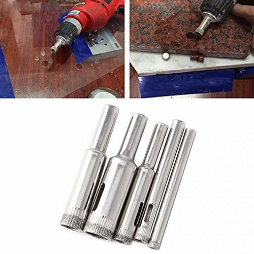 Corded Diamond Hole Saw Tile Ceramic Glass Marble Cutter Drill Bits Set - (5mm-12mm , 5 Pieces)