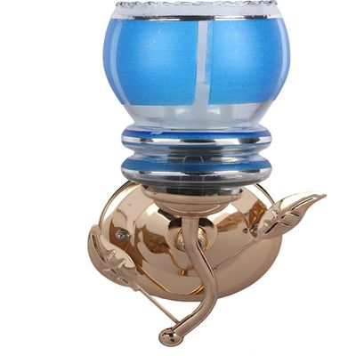 Somil Modern Design Colorful Golden Metal Wall Lamp with Hand Decorated Glass Shade