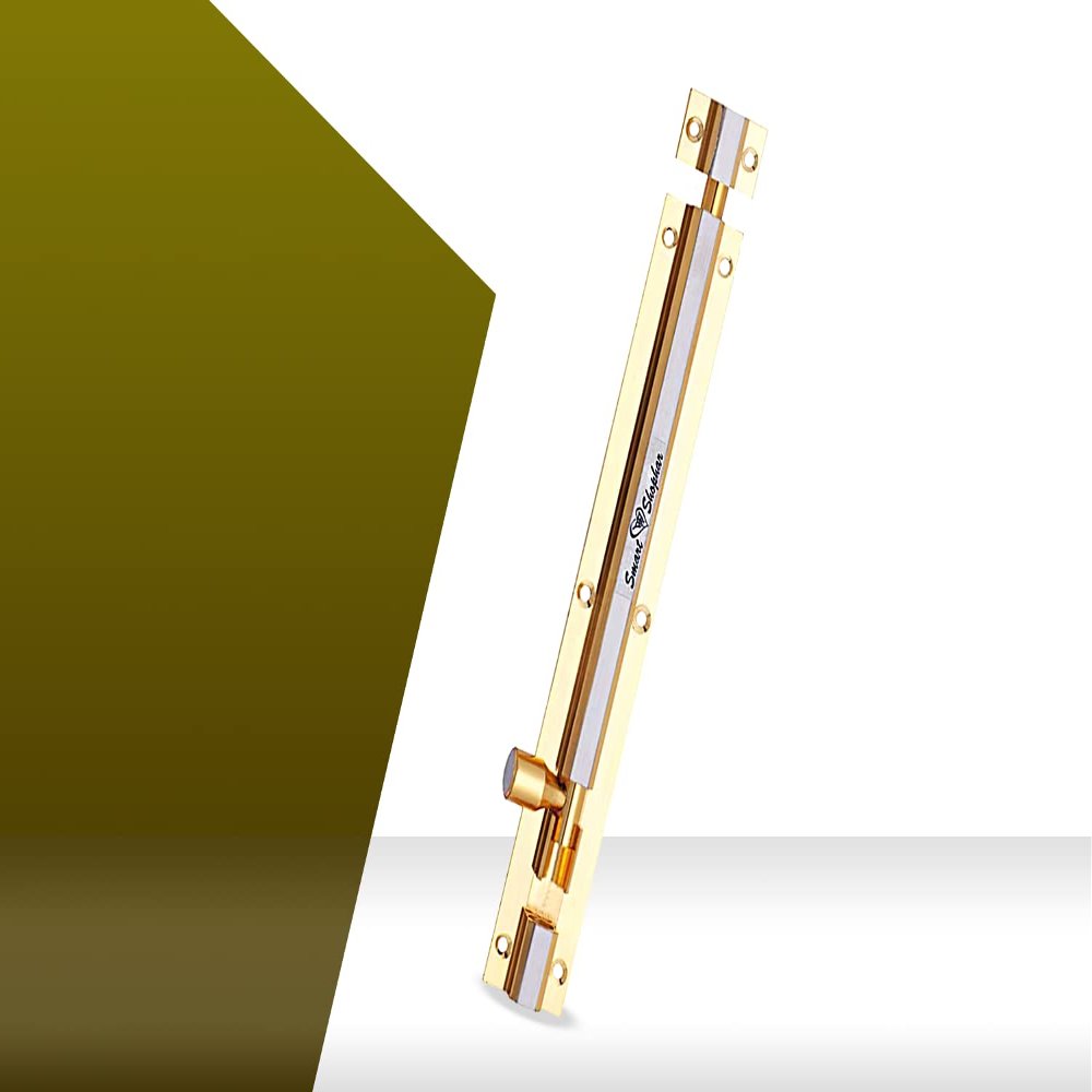 Smart Shophar Brass Hex Tower Bolt 12 Inches Gold Silver Pack of 1 Versatile Bolt for Gates, Fences, and Barn Doors Premium-Grade, Modern Finish, Seamless to Deploy Design, Maintain Quality