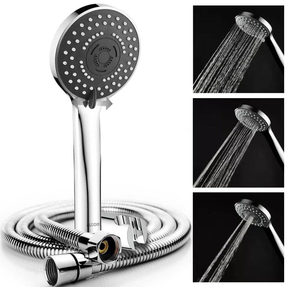 ALTON SHR20710 ABS, 4-INCH, 3-Function Hand Shower With 1.5 Meter Shower Hose Pipe & Wall Hook