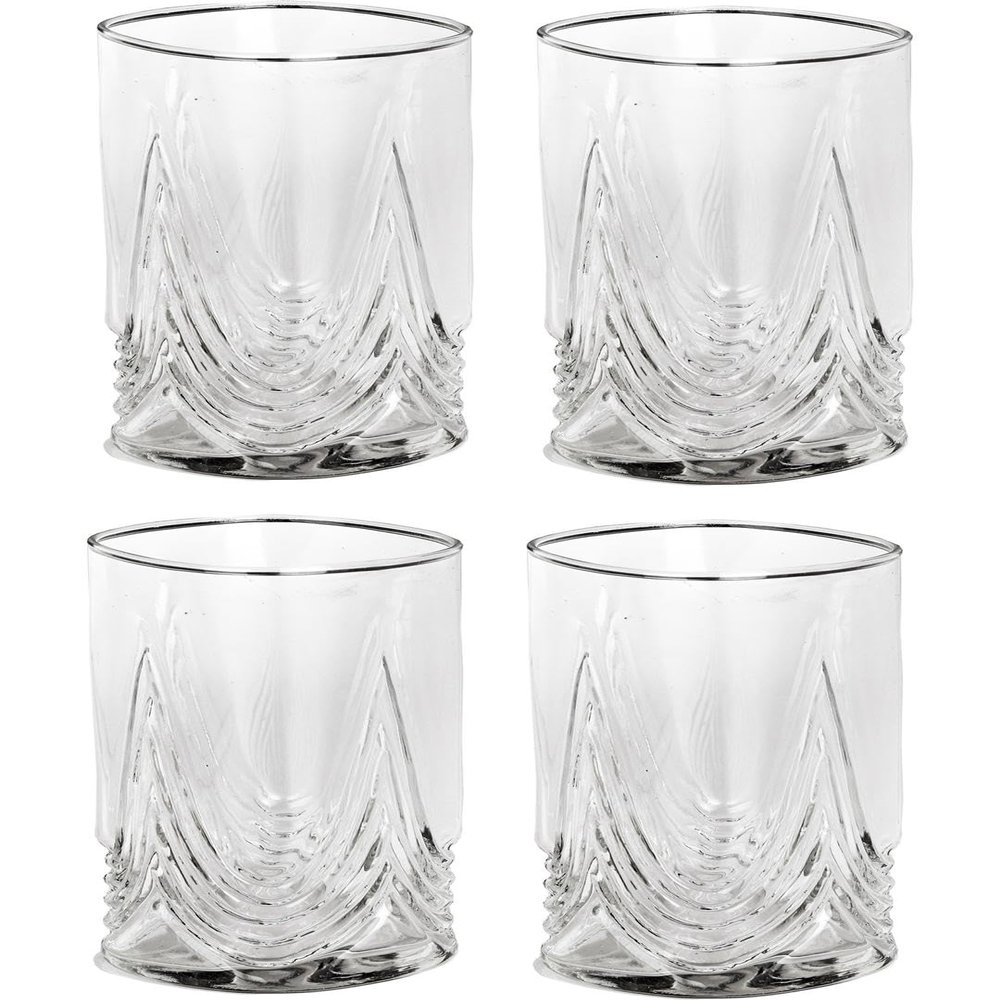 Somil Clear Elegance: Timeless Glass Designs for Every Occasion, 300 ml, Capacity, Pack of 4, Size: 11.5 X 6.5 X 6.5 Cm