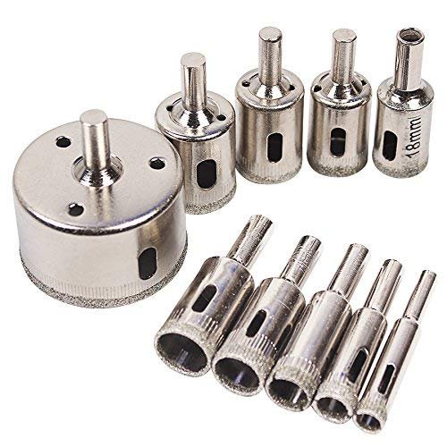 NavaHome Basics 10 PCS : Jelbo 10PC Drill Bit for Metal Glass Drill Power Tools Ceramic Tile Marble Open Hole Mini Hand Drill Bit Set Metal Hole Saw