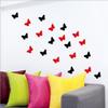 Wall1ders 30 Butterflies Mirror Stickers for Wall, Acrylic Mirror Wall Decor Sticker, Wall Mirror Stickers, Acrylic Stickers, Wall Stickers for Hall Room, Bed Room, Kitchen. (10Blak10Red) view 1