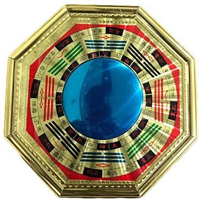 VASTU ART - Vastu Feng Shui Pakwa Bagua Mirror for Protection and Remove Out Side Negative Energy Health Wealth & Happiness Wall Hanging Decoration Showpiece