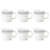 Larah by BOROSIL Classic Opalware Mug Set, 6 Pieces, White view 1
