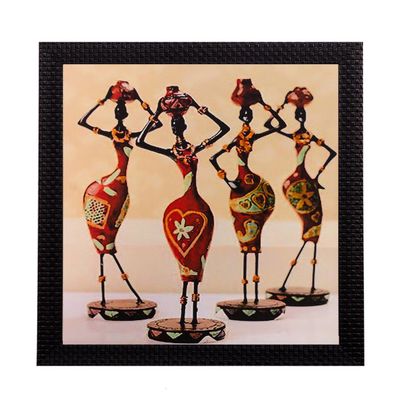 eCraftIndia 'Tribal Women' UV Art Painting (Synthetic Wood, 36 cm x 36 cm, Matt Texture)