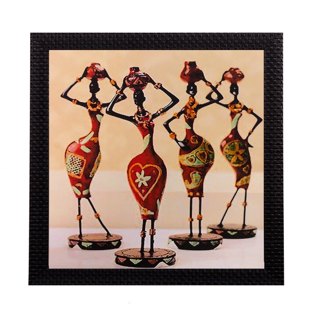 eCraftIndia 'Tribal Women' UV Art Painting (Synthetic Wood, 36 cm x 36 cm, Matt Texture)