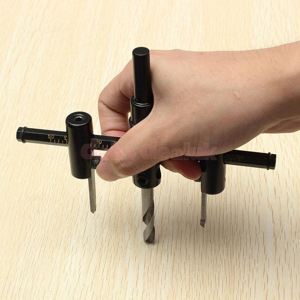 NavaHome Basics Circle Cutter Drill Bit Tool Metal Cutter Kit Wood Cutting Black 30-200mm