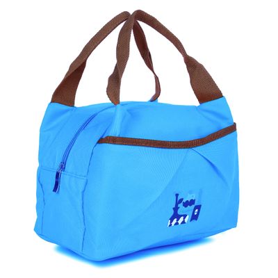 INSTABUYZ Hot & Cold Leak Proof Lunch Bag for Office School Kids Men & Women Storage Bag with Handle 3 Compartments Tiffin Bag (Blue)