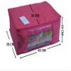 Homestrap set of 3 Cotton Quilted 3 Layered Foldable Saree Covers/Clothes Storage Bag/Wardrobe Organizer With Transparent Window And Zip For Lehenga, Suit, Dress,& Accessories (Pink) view 2