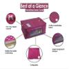Homestrap set of 3 Cotton Quilted 3 Layered Foldable Saree Covers/Clothes Storage Bag/Wardrobe Organizer With Transparent Window And Zip For Lehenga, Suit, Dress,& Accessories (Pink) view 3
