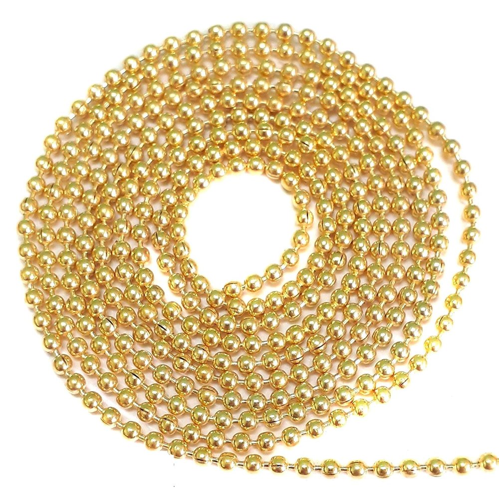 Beadsncraft Golden Ball Chain 10 Pieces for Jewellery Necklace Making Bracelet Anklet Earrings DIY Crafts Findings Purpose | Chain Extenders | Jewelry Findings | Golden | 2MM