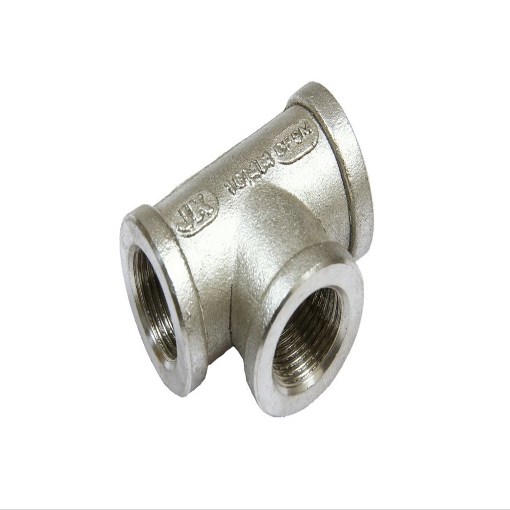 JK 3/8"-Inch Investment Die Casted TEE Screwed End IC CF8M (SS316) (2 Pcs)