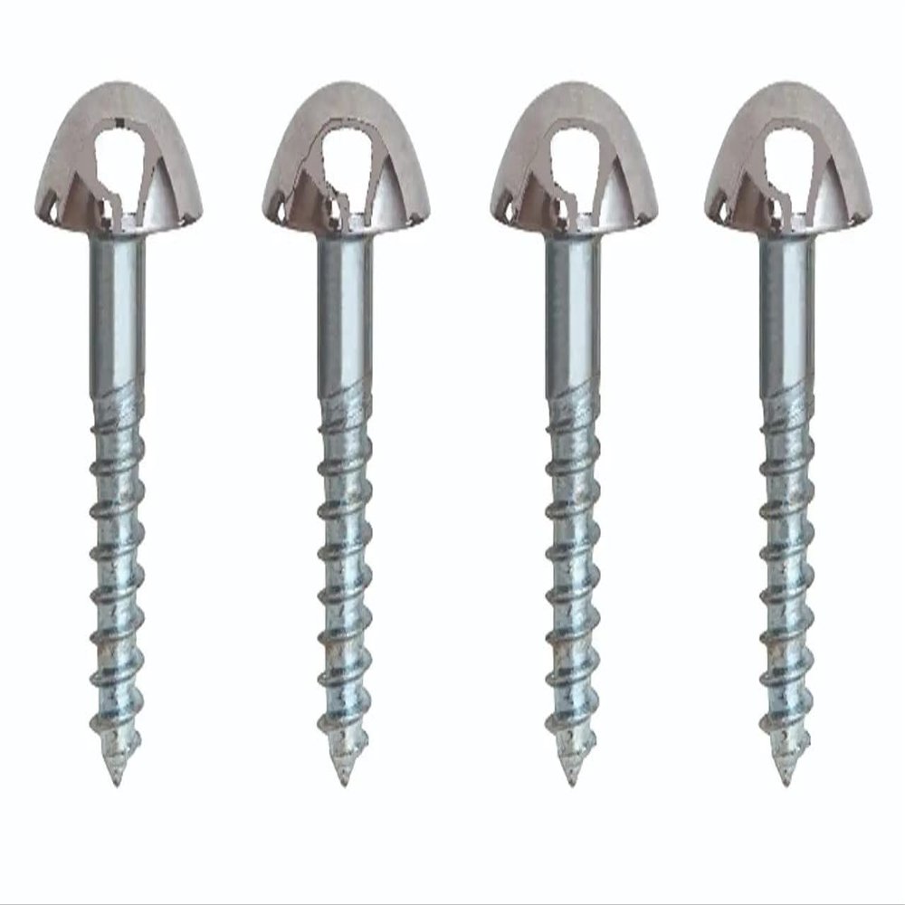 Smart Shophar Steel and Brass Mirror Screw 02 Inches Nickle Silver, Pack of 100 pcs/Sturdy and Elegant/Smooth Finish/Great for Mirrors, Frames, Artworks, and More