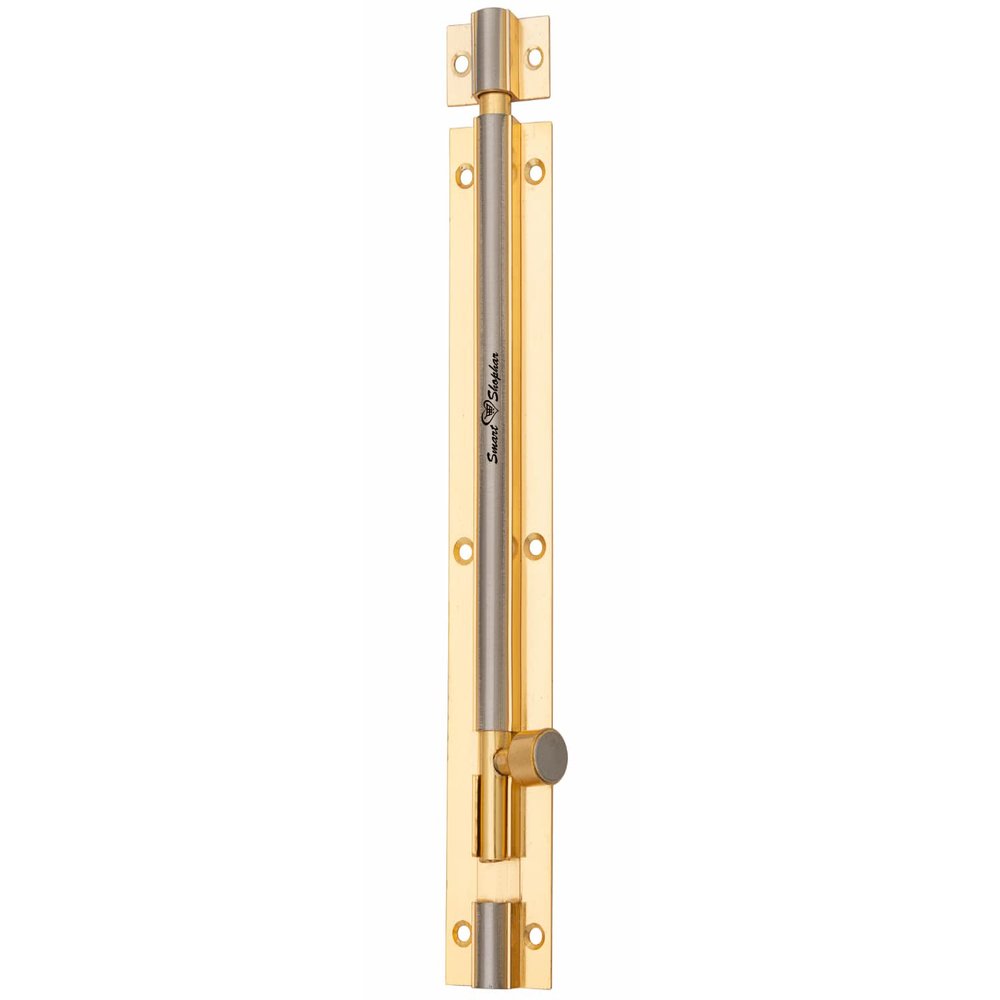 Smart Shophar Brass Plain Tower Bolt 12 Inches Gold Silver Pack of 1 - Elite Craftsmanship Bolt for Doors and Gates - Strong, Elegant Design, Convenient Assembly, Secure Fastening
