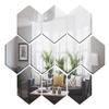 Wall1ders Acrylic 10 Hexagon Mirror Wall Stickers, Mirror Stickers for Wall. (Silver, Each Piece Size 10.5 x 12.1 cm) view 1