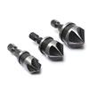 NavaHome Basics Wholesale 3Pcs Countersink Bore Set 12mm 16mm 19mm 1/4" Hex Shank Wood Plastic Chamfer Bit Drill Bit Tools view 1