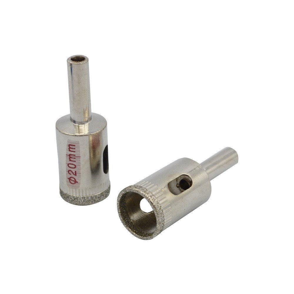 NavaHome Basics 20mm Diameter 2 Pcs Straight Shank Cutting Tool Glass Hole Saw Drill Bit