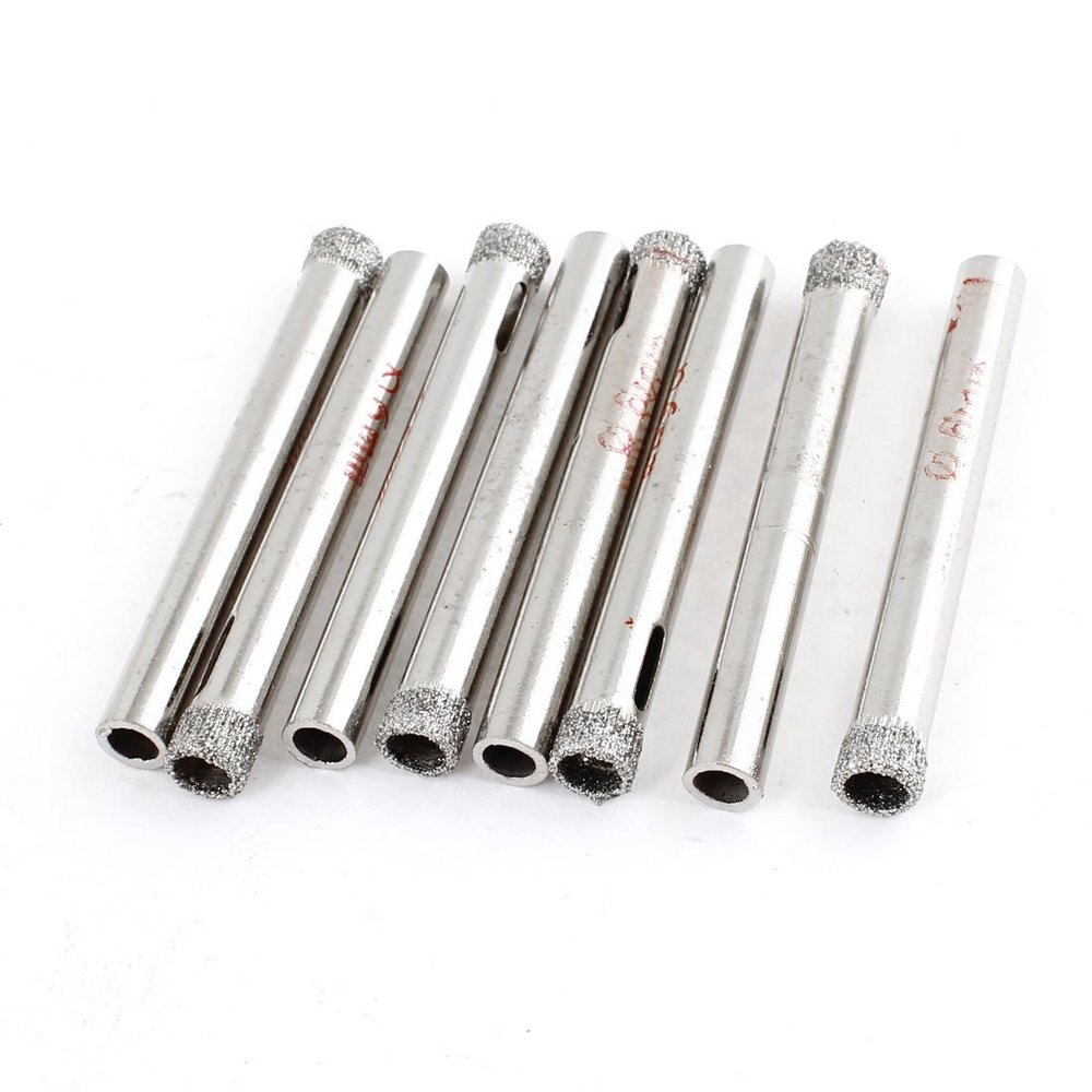 NavaHome Basics 8 Pcs 6mm Dia Diamond Coated Drill Bit Tile Glass Hole Saws