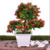 Pindia Artificial Red Flower Plant with Pot for Home & Office Dcor-16 * 9 * 25 cms view 1