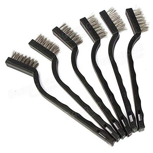 DIY Crafts Pack Of 6 Pcs Set, Design No #6, Mini Wire Brush Set Steel Brass Nylon Cleaning Polishing (Pack Of 6 Pcs Set, Design No #6)