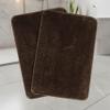 SARAL HOME EASY LIVING Microfiber Solid Rectangle Anti-Skid Bath Mats Soft & Super Absorbent Mats for Shower Washable,Non-Slip & Quick-Drying Mats for Kitchen Bathroom|Set of 2(Brown,40X60cm) view 1