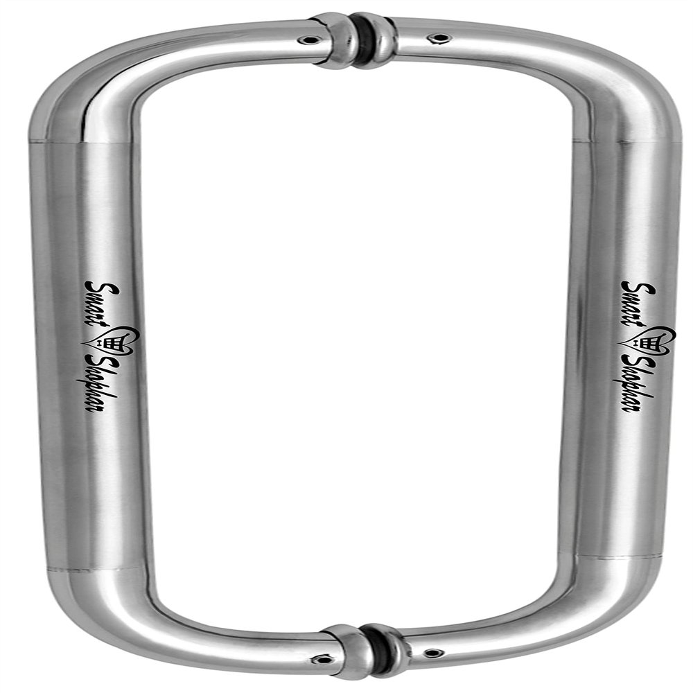 SMART SHOPHAR Stainless Steel Bocaro Glass Pipe Handle 10 Inches Silver, Set of 1 (2 Pieces) / Elegant Design/Quick to Install Design/Suitable for Wooden Frame Glass Doors/Mounting Hardware