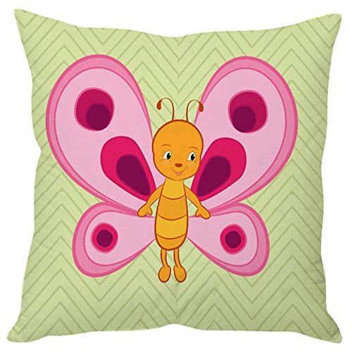The Purple Tree Cute Cartoon Kids Cushion Cover (16x16 inches) - 1 pc