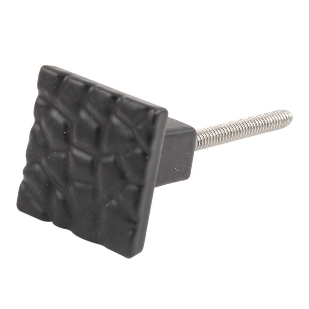Indian-Shelf Pack of 4 Black Farmhouse Furniture Door Knobs Luxury Iron Square Knobs for Kitchen Cabinet
