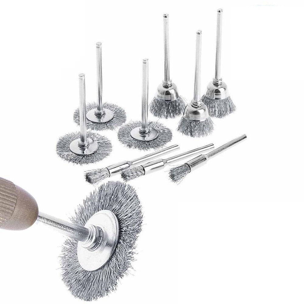 DIY Crafts Pack Of 9 Pcs, Design No # 1, Steel Brush Wire Wheel Brushes Die Gr (Pack Of 9 Pcs, Design No # 1)