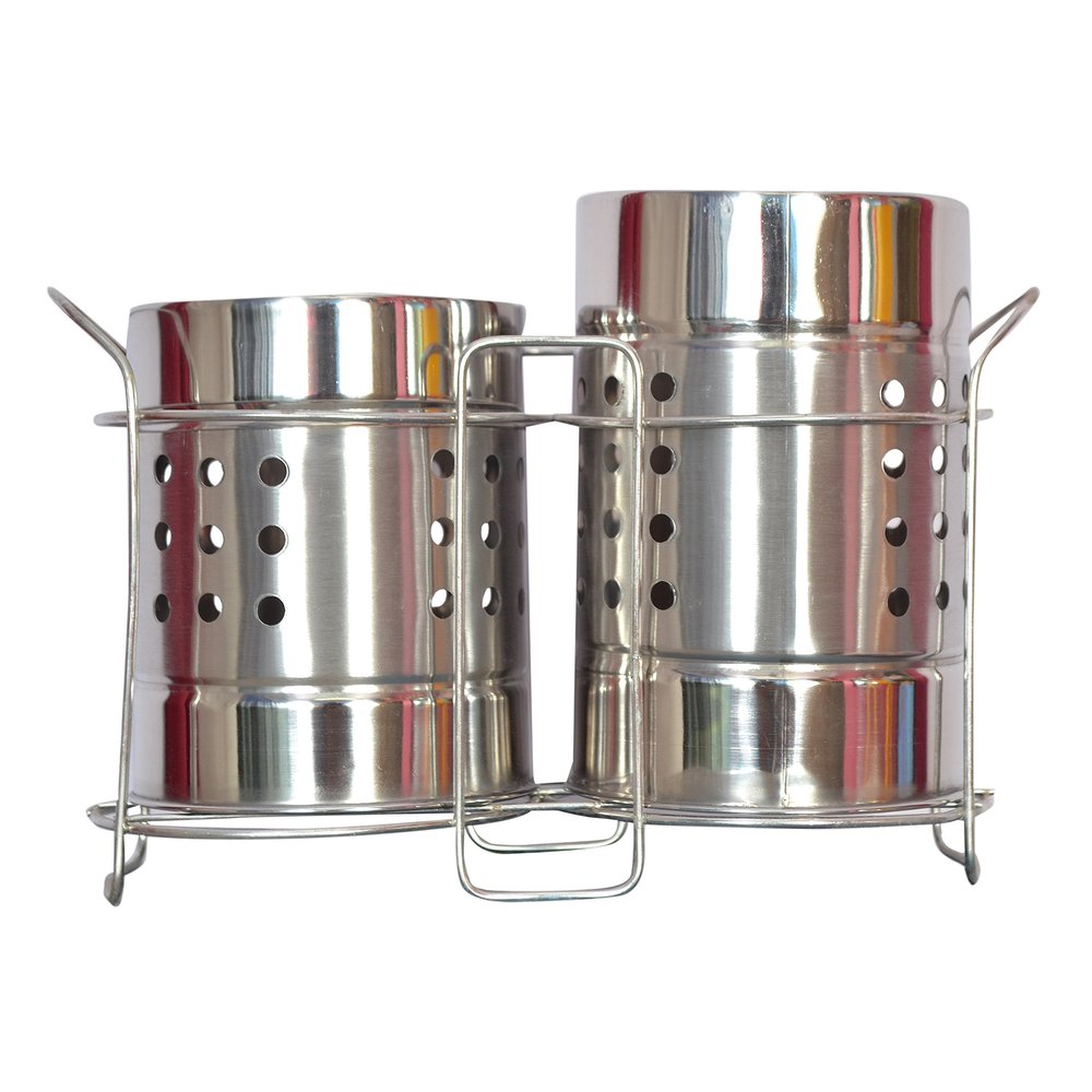 Navisha Urore Stainless Steel 2 in 1 Cutlery Holder with Stand