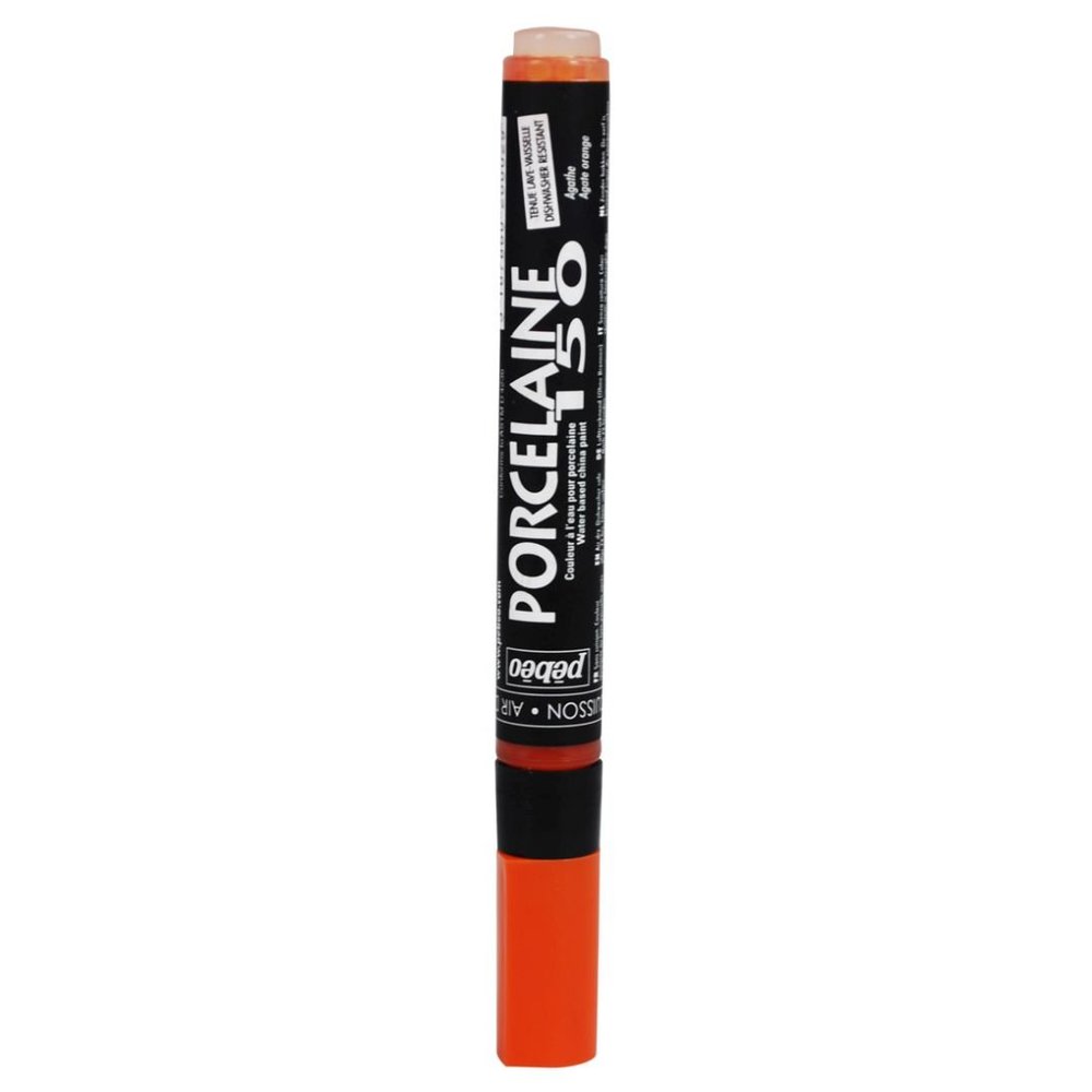 Pebeo Porcelaine 150 Ceramic Paint Marker - Bullet Tip (1.2 mm) - Agate Orange (02)