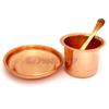 Panchpatra Pali with Plate Set in Copper for Puja | Pure Copper Panchpatra Pali & Plate Set |Sacred Utensil for Rituals, Puja Offerings & Spiritual Ceremonies | om Pooja Shop Collection view 2