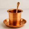 Panchpatra Pali with Plate Set in Copper for Puja | Pure Copper Panchpatra Pali & Plate Set |Sacred Utensil for Rituals, Puja Offerings & Spiritual Ceremonies | om Pooja Shop Collection view 3