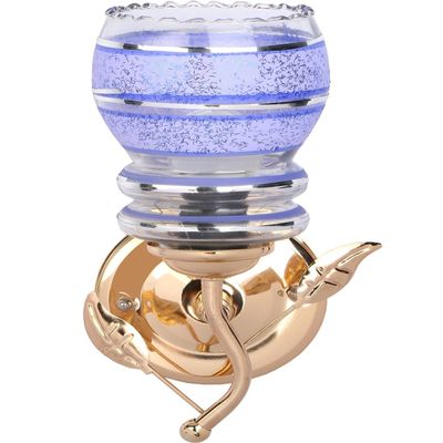 Somil Modern Design Colorful Golden Metal Wall Lamp with Hand Decorated Glass Shade