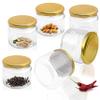 Pure Source India Glass Container with Airtight and Rustfree Metal Lid, 150Gm - Led Free and Food Safe Jar, 6 Pieces (Clear) (Round) view 1