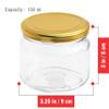 Pure Source India Glass Container with Airtight and Rustfree Metal Lid, 150Gm - Led Free and Food Safe Jar, 6 Pieces (Clear) (Round) view 3