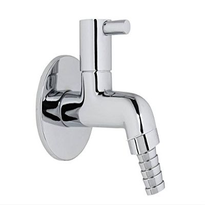 KAMAL Full Brass Nozzle Bib Cock FLT | Washin Machine Tap Chrome Plated | Wall Mount Installation | Elegant Finish - Silver (Pack of 1)