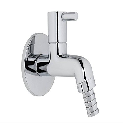 KAMAL Full Brass Nozzle Bib Cock FLT | Washin Machine Tap Chrome Plated | Wall Mount Installation | Elegant Finish - Silver (Pack of 1)