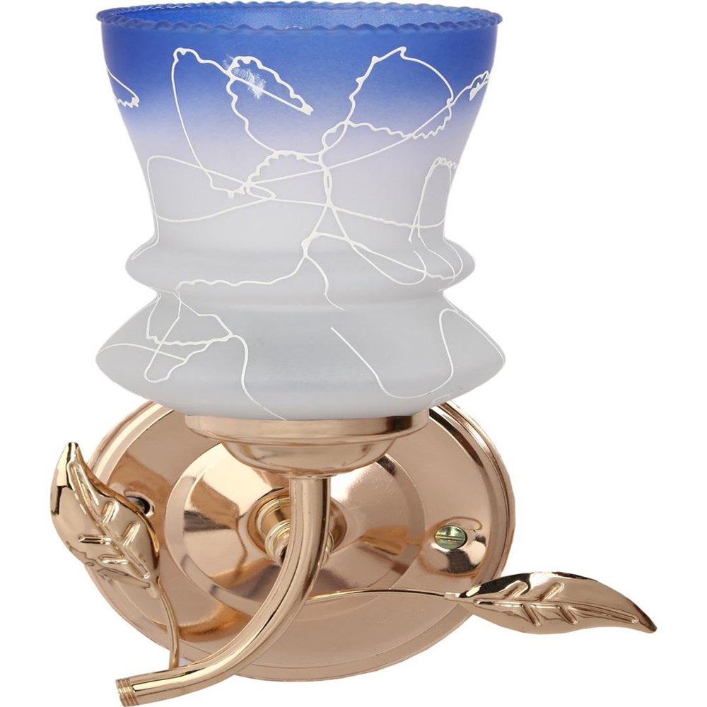 Somil Modern Design Colorful Golden Metal Wall Lamp with Hand Decorated Glass Shade