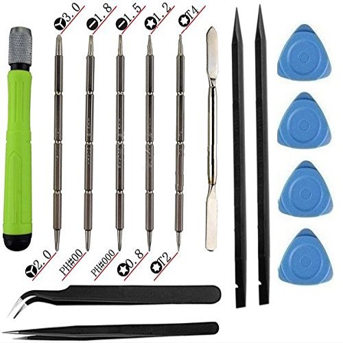 PagKis 7395 Screwdriver Set and Opening Tools Multicolour - 5 Screw Driver Bits, 1 Handle, 2 Tweezers, 4 Opening Picks, 2 Spudger and 1 Mini Spudger