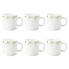 Larah by Borosil Green Hub Opalware Mug Set - 6 Pieces, White, 180 ml view 1