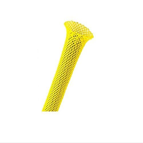 Expandable Braided Sleeve - Flexo PET - 1/8" (3mm) Neon Yellow - 10 Ft