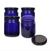 Pure Source India. Air Tight and Rust Proof Glass Jar with Metal Black Cap (Capacity-150 g; Blue) - Set of 4 Pieces view 1