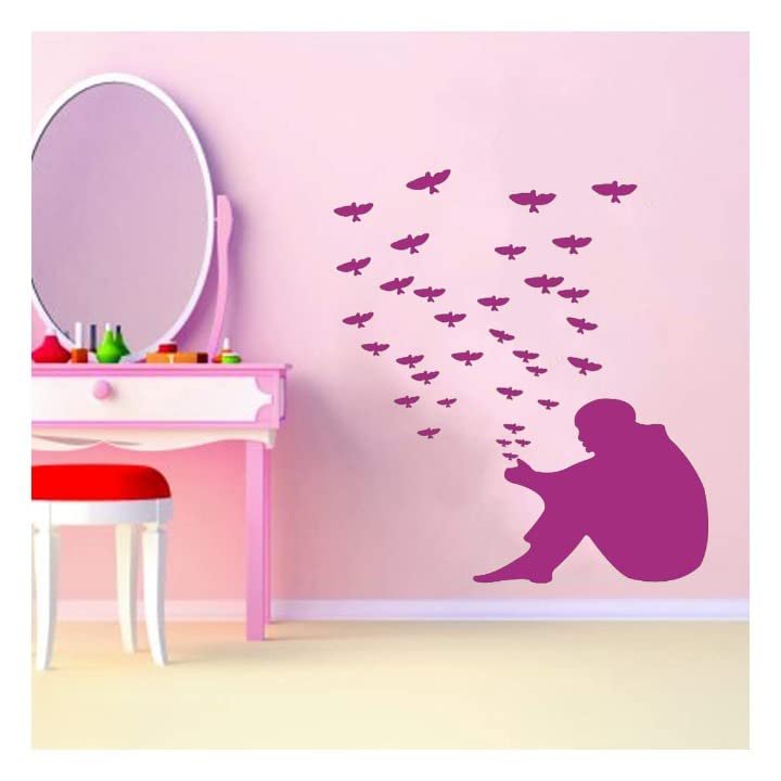 Kayra Decor Beautiful Free Birds Large Stencils for Wall Painting - Size 28 X 28 (KHSNT296)