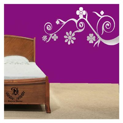 Kayra Decor Stencils for Wall Painting Large Size Blooming Flower Wall Design and Home Wall Decoration Suitable for Room Decor and Craft (76" X 36" Inch) (KHSNT232)