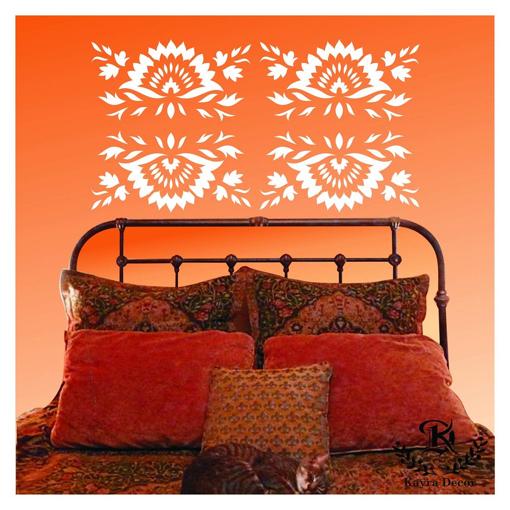Kayra Decor Stencils for Wall Painting Swirl Floral - Pack of 1, 16 inch x 24 inch - (KHSNT126)